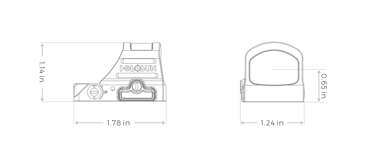 Holosun HE407C-GR X2 Dimensions