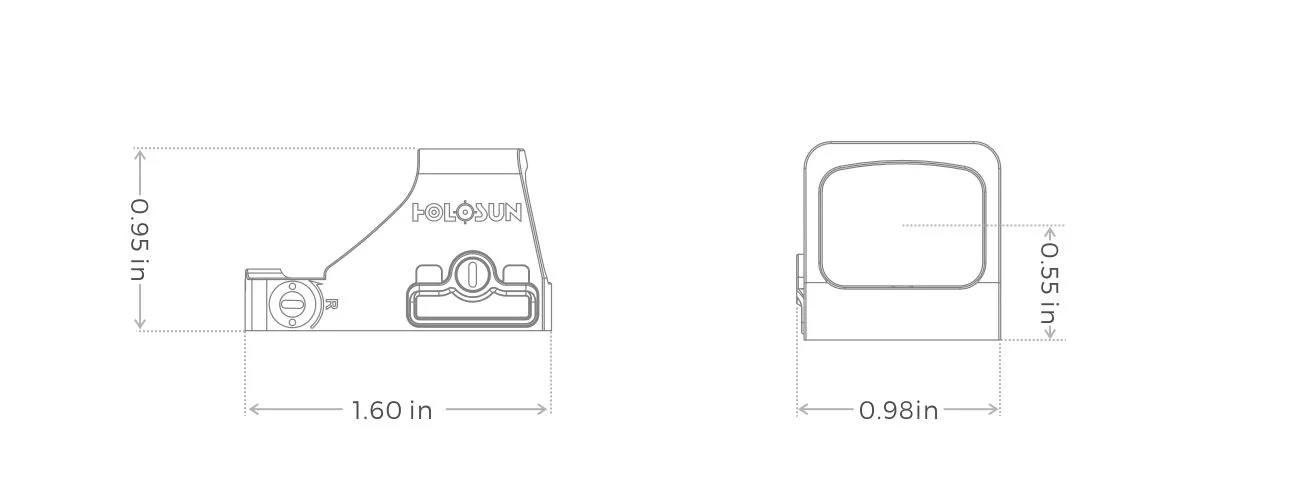 Holosun HE407K-GR X2 Dimensions