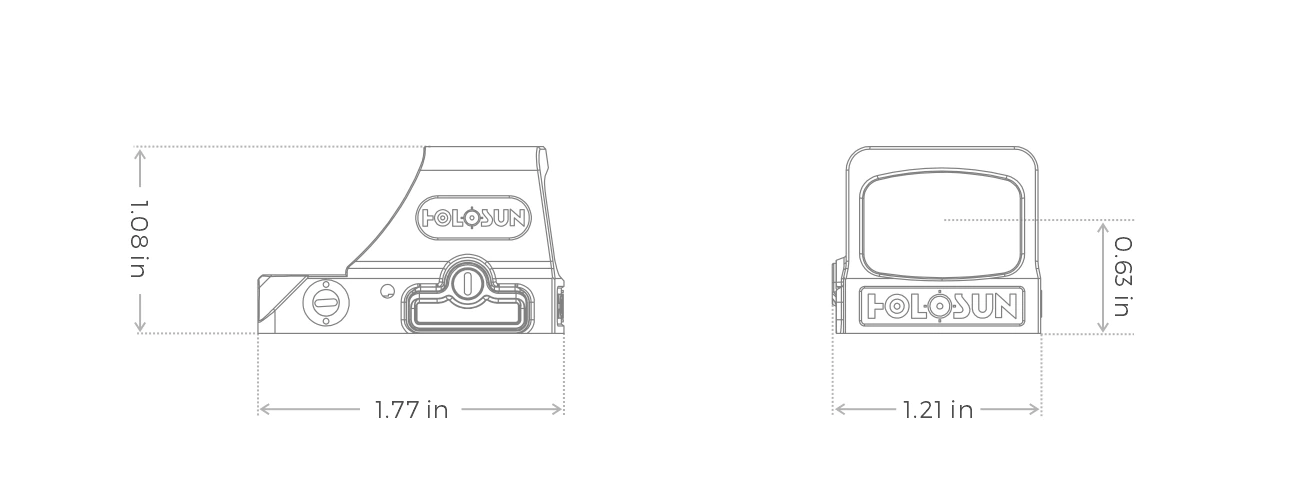 Holosun HE508T-GR X2 Dimensions