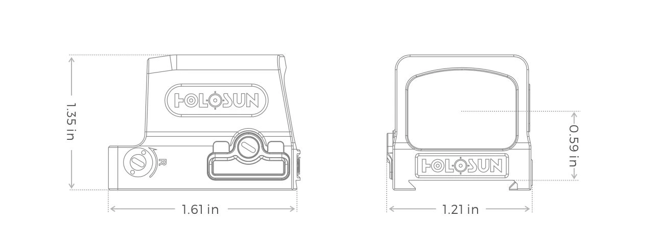 Holosun HE509T-GR X2 Dimensions