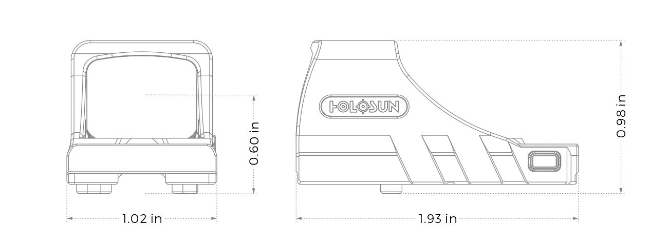 Holosun SCS PDP Dimensions